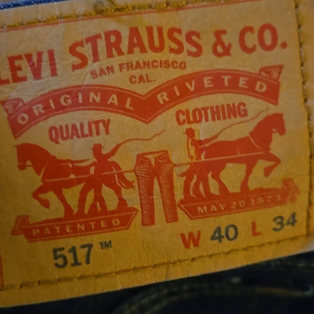 Levi's 517 Dark Indigo Straight Blue Jeans 100% Cotton Classic 5 Pocket W40xL32